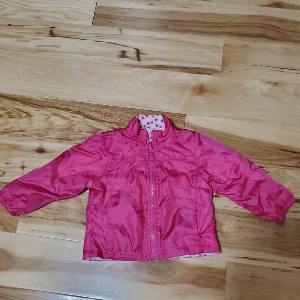 Girls Reversible Fall Windbreaker/ Fleece Zip-up 3T